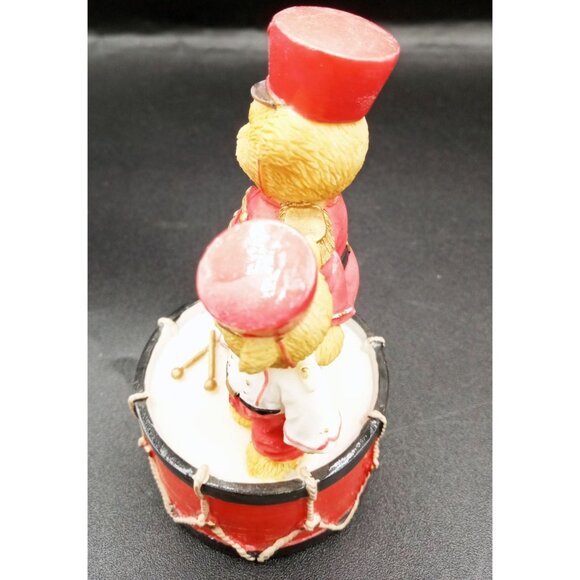 Marching To Beat of Holiday Fun Cherished Teddies Vintage Drummer Boy Bears 2004 - Picture 5 of 15